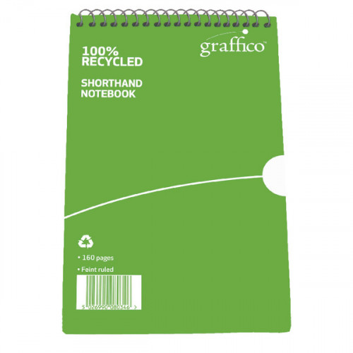 Graffico Recycled Shorthand Notebook 160 Pages 203x127mm 9100037