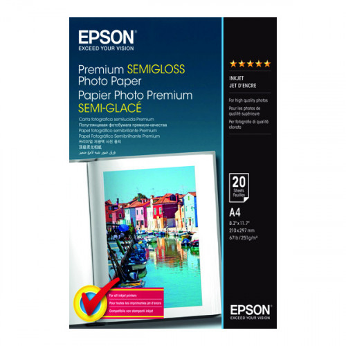 EPSON SEMI GLOSS A4 PHOTO PAPER PK20
