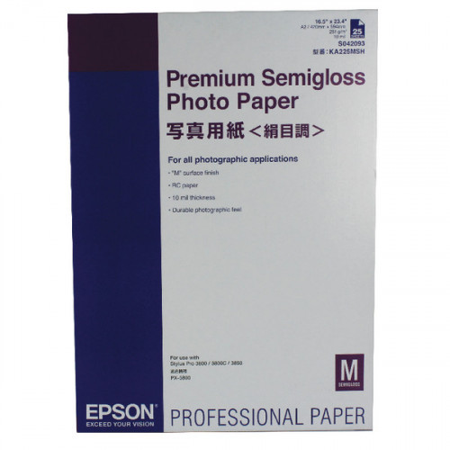 Epson A2 Premium Semi-Gloss Photo Paper (Pack of 25) C13S042093