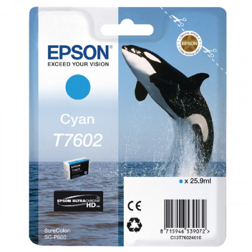 EPSON T7602 INK ULTRA CHROME HD CY