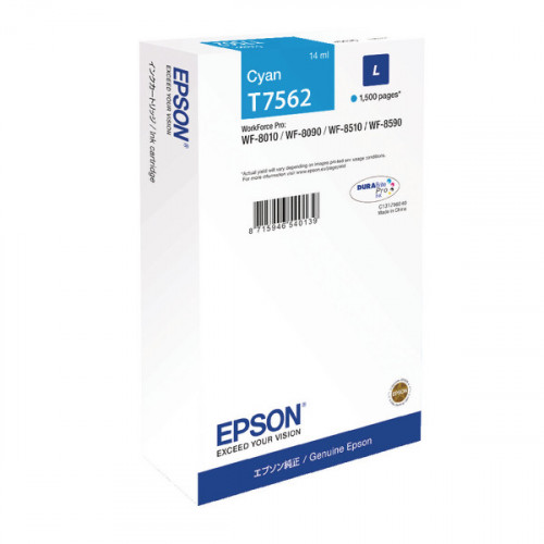Epson T7562 L Cyan High Yield Ink Cartridge C13T756240 / T7562