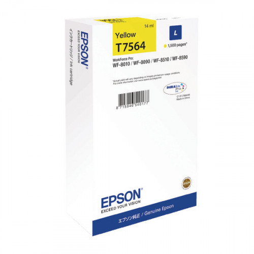 Epson T7564 L Yellow High Yield Ink Cartridge C13T756440 / T7564