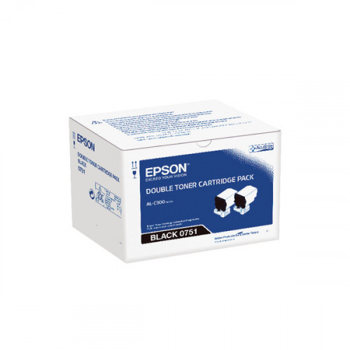 Epson S050751 Black Toner Cartridge Twin Pack (Pack of 2) C13S050751