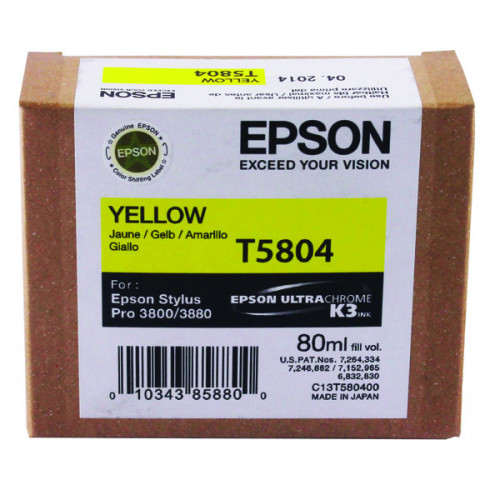 Epson T5804 Yellow Inkjet Cartridge C13T580400 / T5804