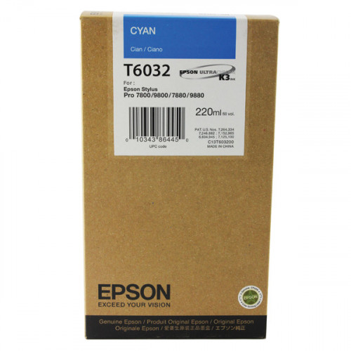 Epson T6032 High Yield Cyan Inkjet Cartridge C13T603200 / T6032