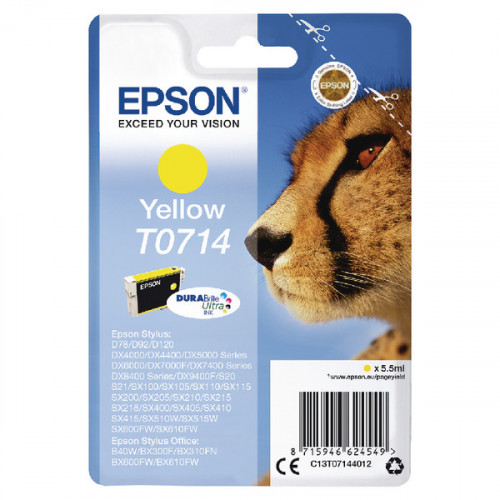 EPSON T0714 INK CART DURABRITE YLW