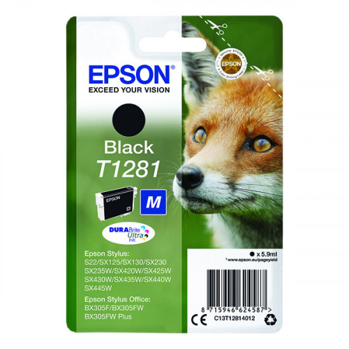 Epson T1281 Black Inkjet Cartridge C13T12814012