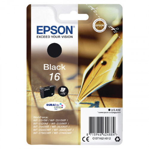 Epson 16 Black Inkjet Cartridge C13T16214012
