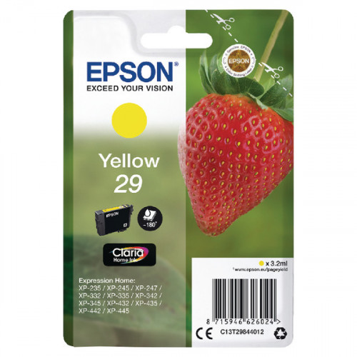 Epson 29 Yellow Inkjet Cartridge C13T29844012