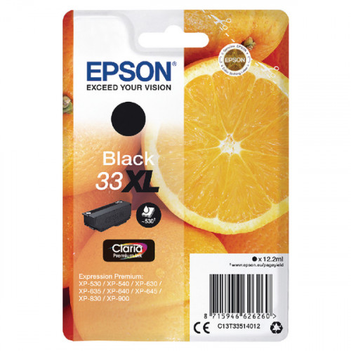 EPSON 33XL INK CARTRIDGE HY BLACK