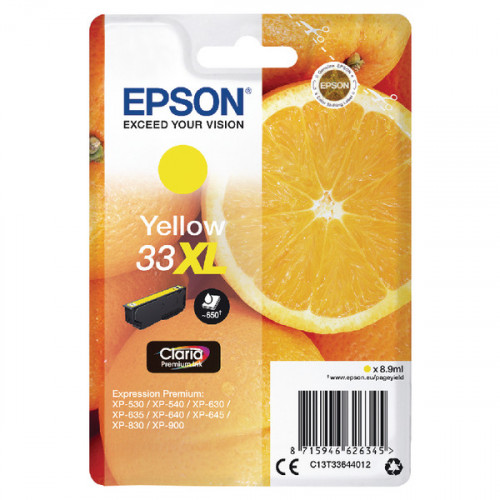 EPSON 33XL INK CARTRIDGE HY YELLOW
