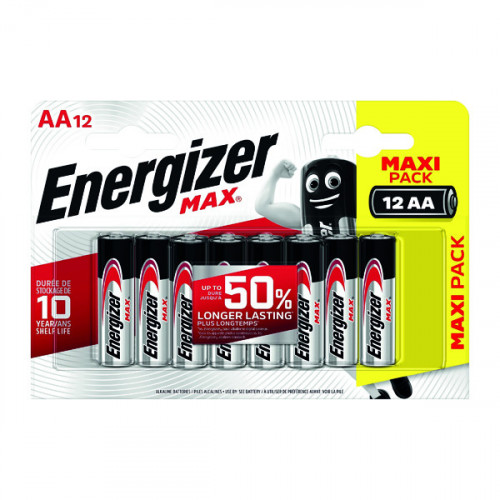 Energizer MAX E91 AA Batteries (Pack of 12) E300112600