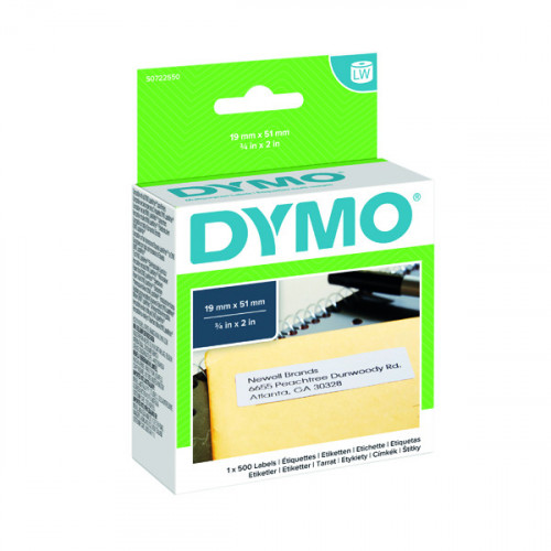 DYMO MPPS LABELS 19X51MM WHT PK500
