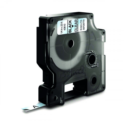 DYMO D1 LABELMAKER TAPE 6MM BLK/CLR