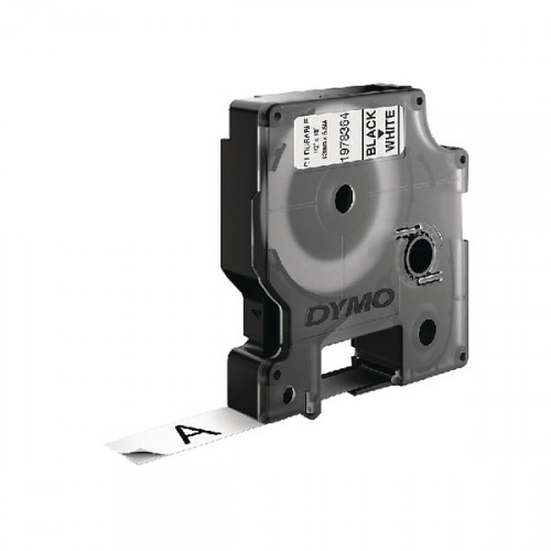 DYMO D1 LABEL TAPE 12MMX5.5M BLK/WHT