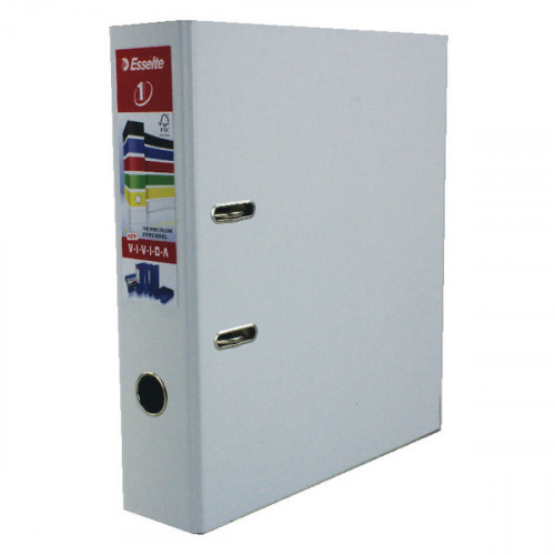 ESSELTE 75MM LACH FILE A4 WHT PK10