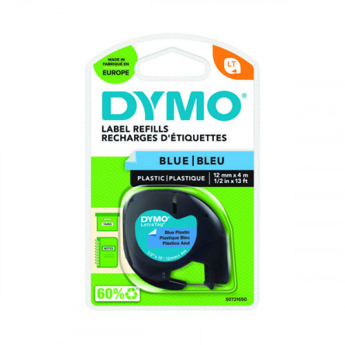 DYMO LETRATAG PLAS TAPE 12MMX4M BLU