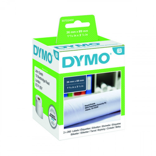 DYMO ADDR LABEL LG 36X89MM WHT PK520