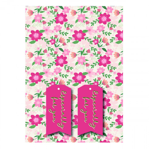 Pink Floral Gift Wrap and Tags (Pack of 12) 27243-2S2T