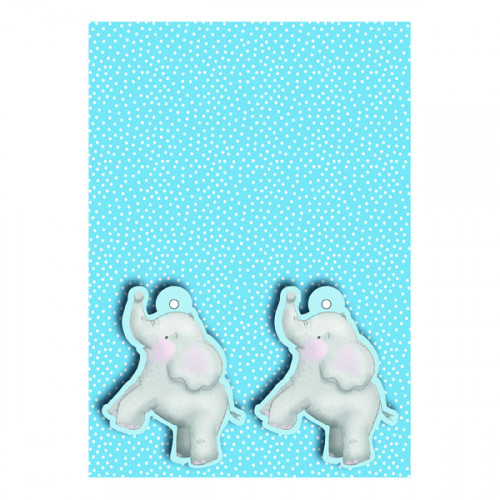 Blue Baby Elephant Gift Wrap and Tags (Pack of 12) 27228-2S2T