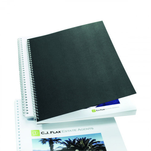 GBC LinenWeave A4 Binding Cover 250 gsm Black (Pack of 100) CE050010