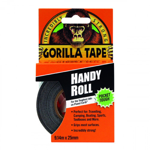 Gorilla Tape Handy Roll 25mm x 9.14m Black 3044401