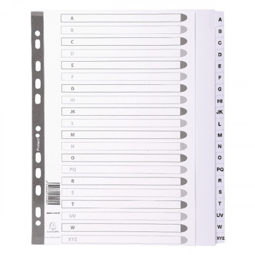 Exacompta Guildhall Mylar Index A-Z A4 Maxi White MWDA-ZZ-EW