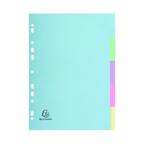 Exacompta Recycled Dividers 5-Part A4 Pastel 1605E