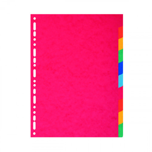 Exacompta Recycled 10-Part Dividers 225gm A4 Maxi Bright Multi 2110E