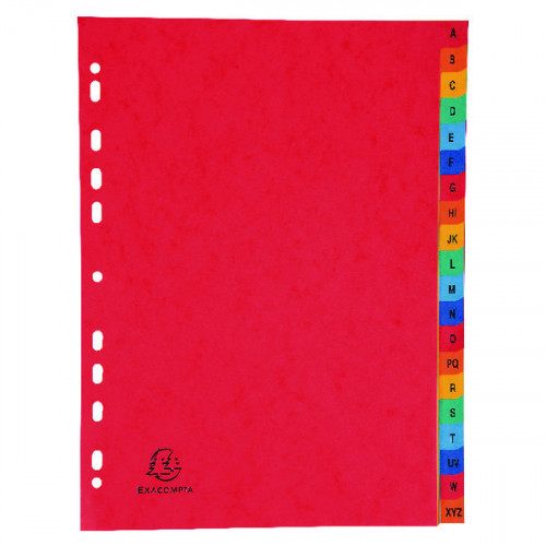 Exacompta Europa Coloured Pressboard Index 20-Part A-Z A4 4803Z