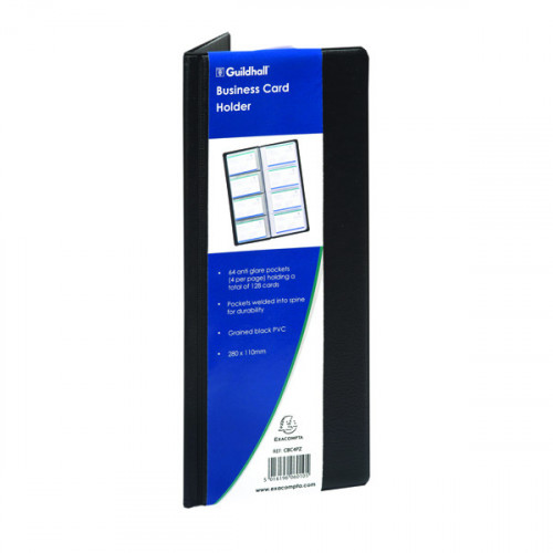 Exacompta Guildhall Classic Business Card Holder 128 Card Black CBC4P