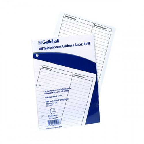 Exacompta Guildhall Ruled Telephone Address Book Refill A5 GA5/R