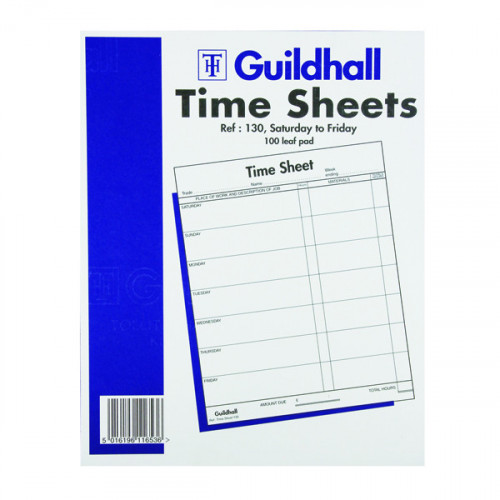 Exacompta Guildhall Work Time Sheet Saturday - Friday 254x203mm (Pack of 100) 1653