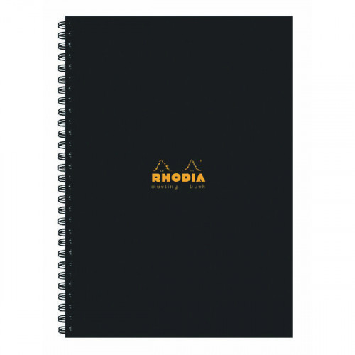 Rhodia Meeting A4 Book Wirebound Hardback Black 160 Pages (Pack of 3) 119238C