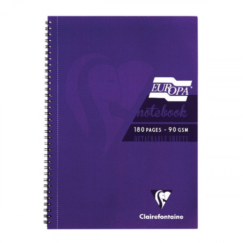 Clairefontaine Europa Notebook 180 Pages A4 Purple (Pack of 5) 5803Z