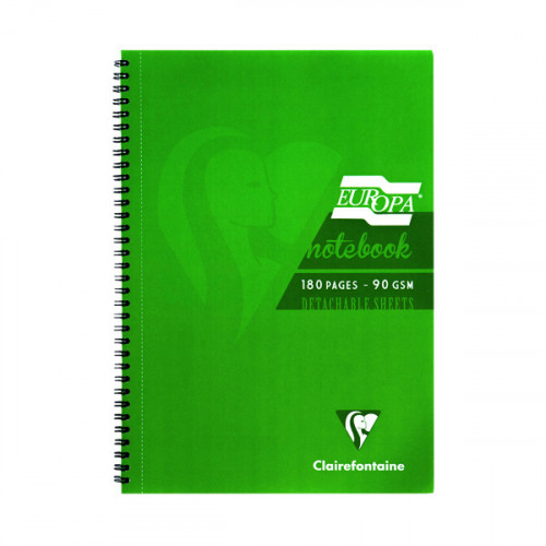Clairefontaine Europa Notebook 180 Pages A5 Green (Pack of 5) 5810Z
