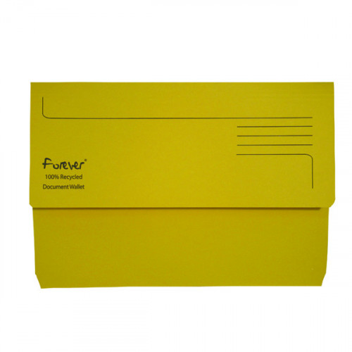 Exacompta Forever Document Wallet Manilla Foolscap Bright Yellow (Pack of 25) 211/5003