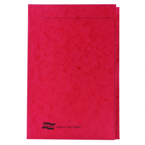 Europa Square Cut Folder 300 micron Foolscap Red (Pack of 50) 4828
