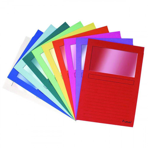 Exacompta Forever Bright Window Files A4 Assorted (Pack of 100) 50100E