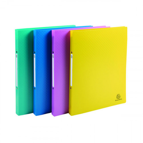 Exacompta Forever Young Ring Binder 2 D-Ring 15mm A4 Assorted (Pack of 4) 54190E