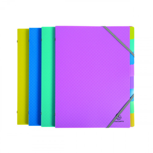 Exacompta Forever Young Multipart File 3 Flap/8 Part Assorted (Pack of 4) 56190E