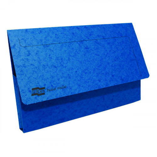 Exacompta Europa Pocket Wallet Foolscap Blue (Pack of 10) 5255Z