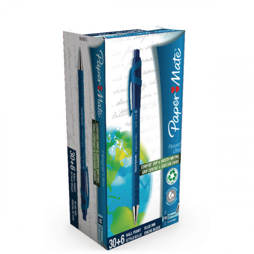 PAPERMATE FLEXGRIP RETRACT BLUE PK36