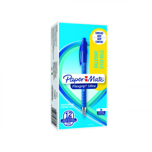 PAPERMATE FLEXGRIP RETRACT BLU PK12