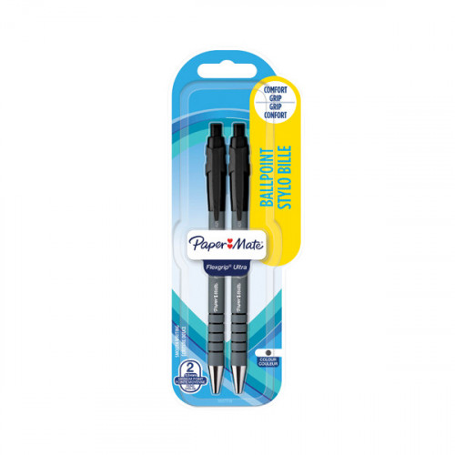 Papermate Flexgrip Ultra Retractable Ballpoint Pen Medium Blister Black (Pack of 24) S0181222