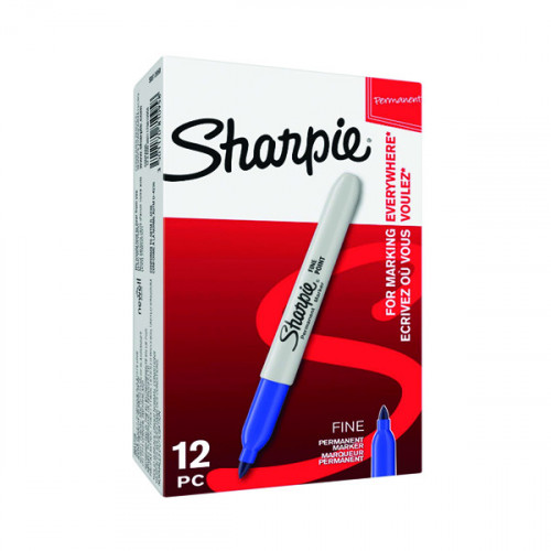 SHARPIE PERMNT MARKER FINE BLUE PK12