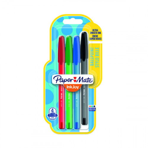 PAPERMATE INKJOY 100 CAP MED AST PK4