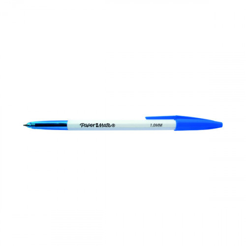 Paper Mate Stick Ballpoint Pen Fine Blue (Pack of 50) 2084413