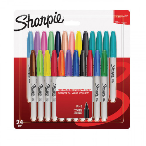 SHARPIE FINE MARKER ASTD PK24