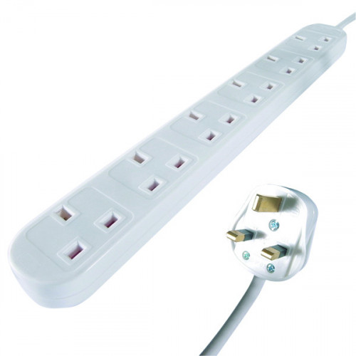 CONNEKT GEAR UK 6-WAY EXT LEAD 2M